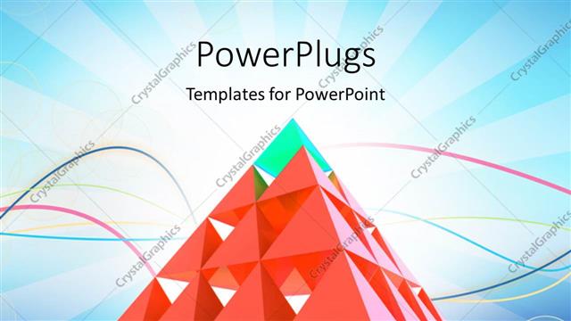  Presentation with pyramid - Abstract pyramid depicting leadership concept with curves and blue rays