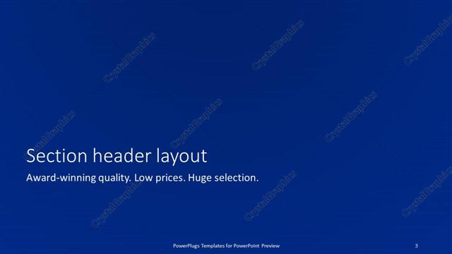 Section Header presentation slide layout