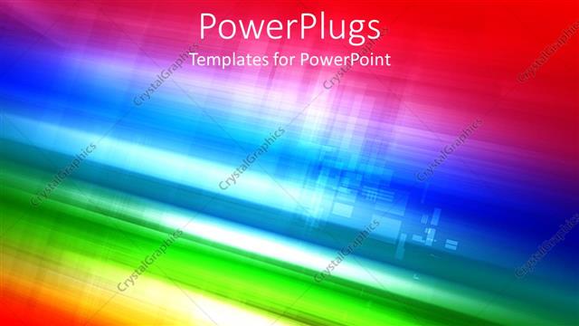  Presentation with buildings - Abstract rainbow colored bands with fading city buildings in the background