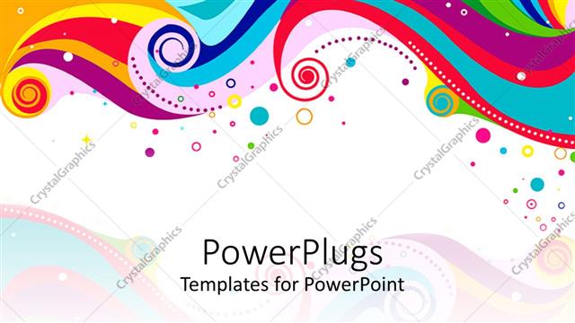  Presentation with rainbow - Abstract rainbow colored waves, circles and dots on white background