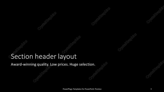 Section Header presentation slide layout