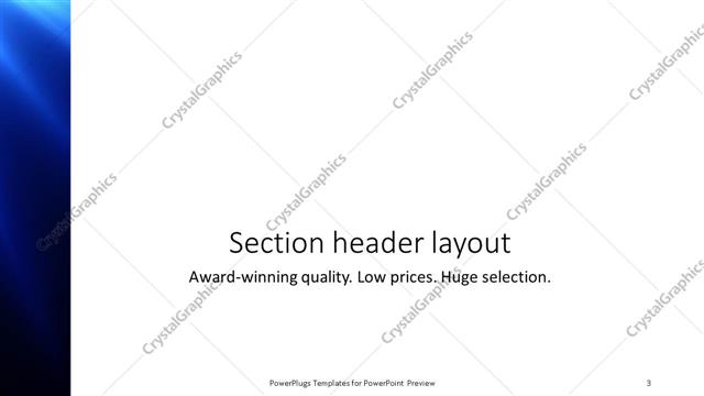 Section Header presentation slide layout
