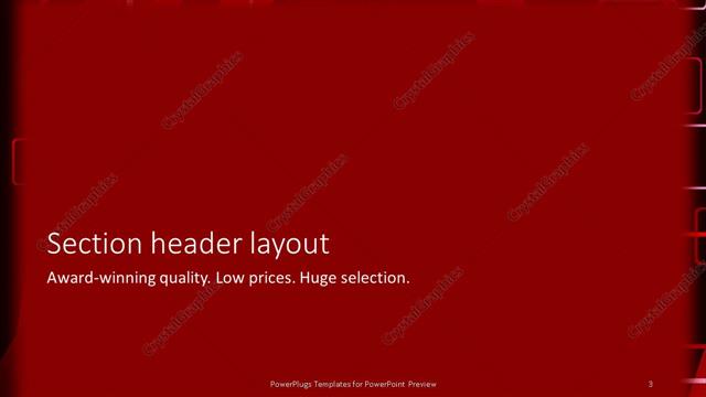 Section Header presentation slide layout