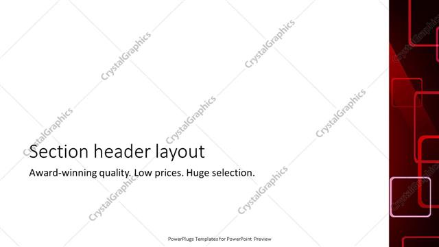Section Header presentation slide layout