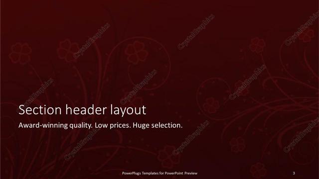 Section Header presentation slide layout