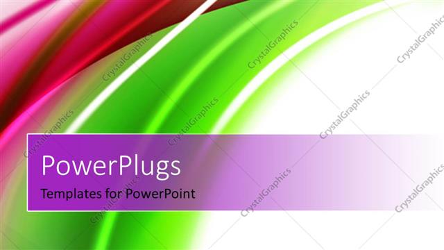  Presentation with abstract green - Abstract shiny green and magenta color curves, with white color