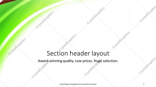 Section Header presentation slide layout