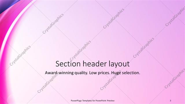Section Header presentation slide layout