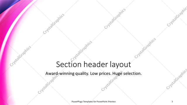 Section Header presentation slide layout
