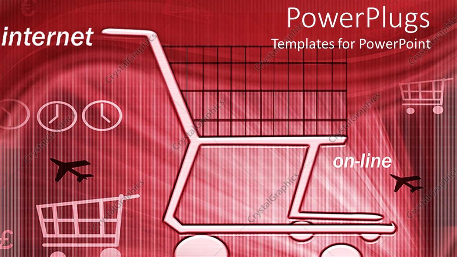 Featuring an Abstract of Shopping Carts a Plane and Text