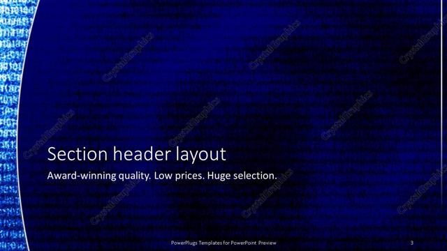 Section Header presentation slide layout