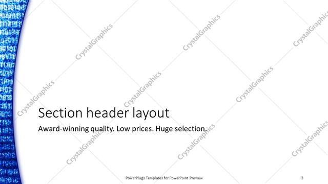 Section Header presentation slide layout