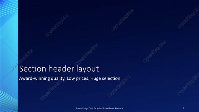 Section Header presentation slide layout
