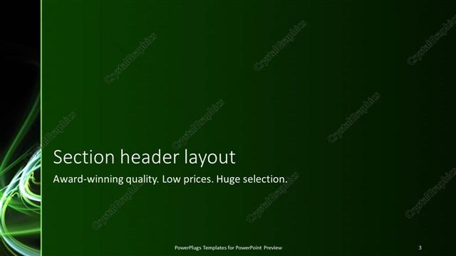 Section Header presentation slide layout