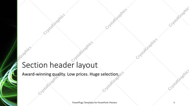 Section Header presentation slide layout
