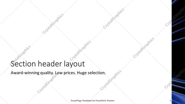 Section Header presentation slide layout