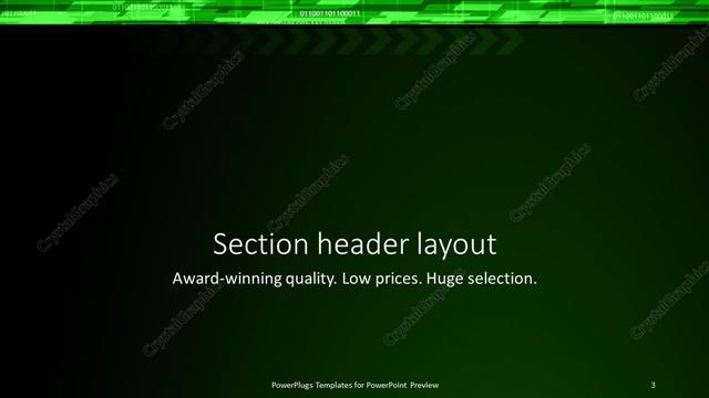 Section Header presentation slide layout