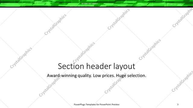 Section Header presentation slide layout