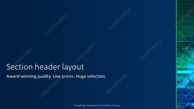 Section Header presentation slide layout