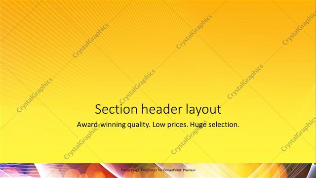 Section Header presentation slide layout