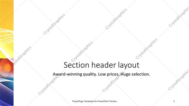 Section Header presentation slide layout