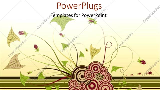  Presentation with artwork - Abstract two dimensional artwork of flowers with horizontal color bars