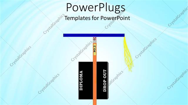  Presentation with graduation - Abstract view of a brown straight arrow with a blue graduation cap on it