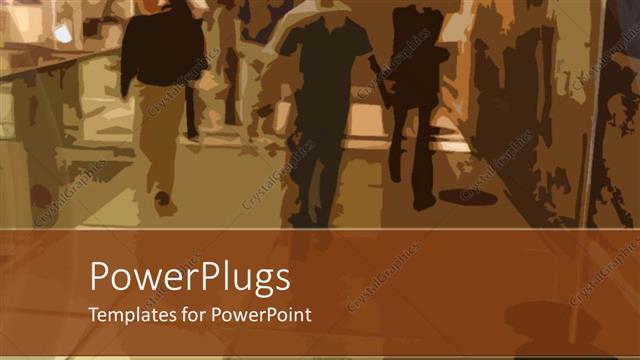  Presentation with business abstract - Abstract view of lots of people walking about a place