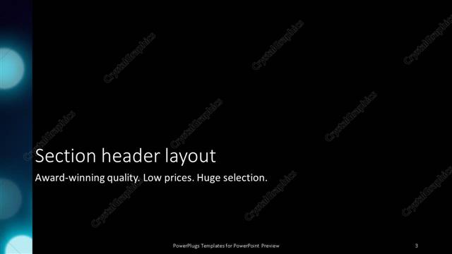 Section Header presentation slide layout