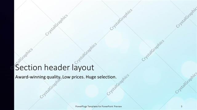 Section Header presentation slide layout