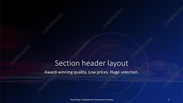 Section Header presentation slide layout