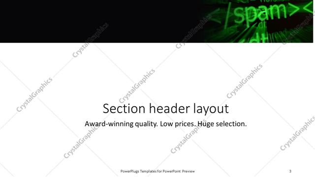 Section Header presentation slide layout