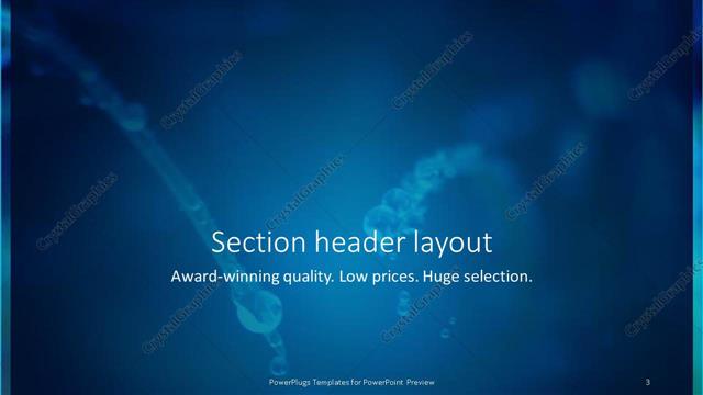 Section Header presentation slide layout