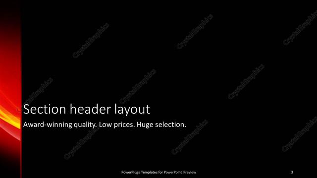 Section Header presentation slide layout