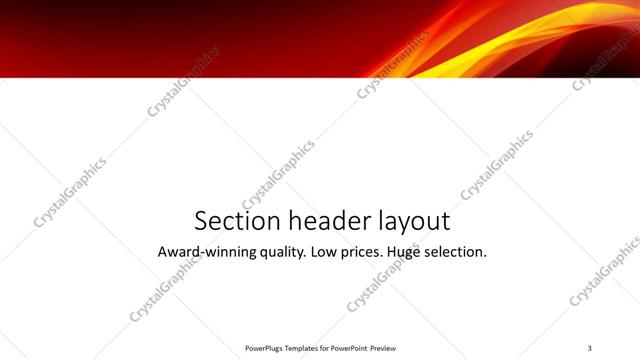 Section Header presentation slide layout