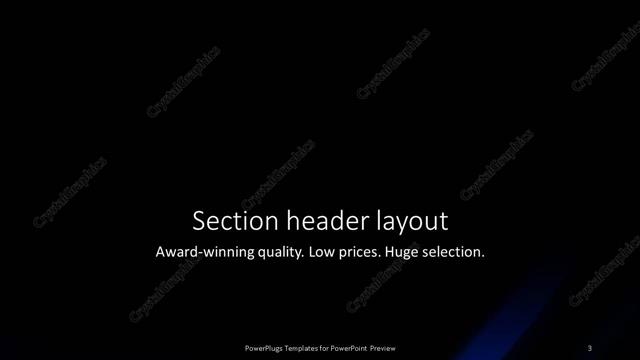 Section Header presentation slide layout