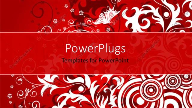  Presentation with red floral - Abstract white on red floral and circle pattern