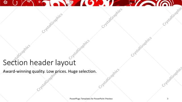 Section Header presentation slide layout
