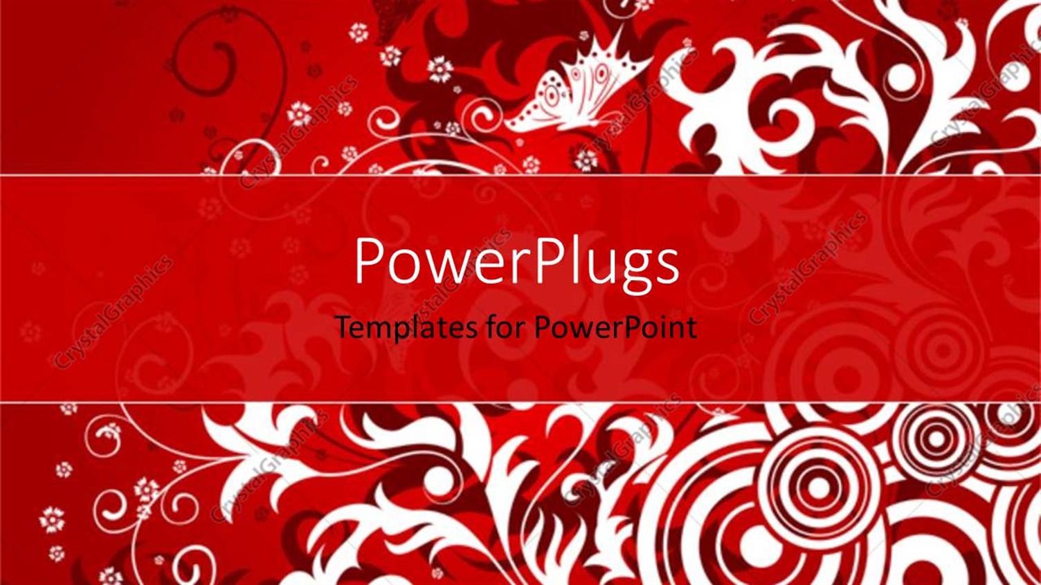 Featuring Abstract White on Red Floral and Circle Pattern