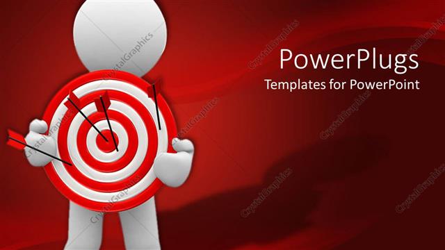  Presentation with target - Abstract whyte object of human carrying a target of arrows