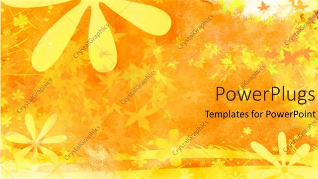  Presentation with floral abstract - Abstract yellow background with flowers and leaves