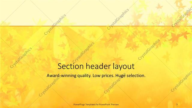 Section Header presentation slide layout