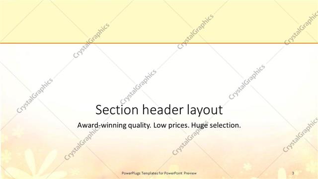 Section Header presentation slide layout
