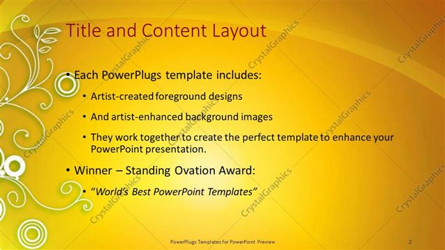 Title and Content presentation slide layout