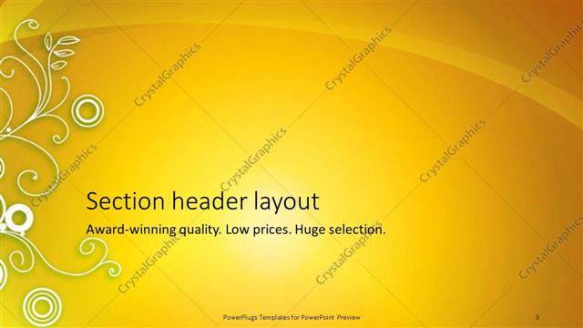 Section Header presentation slide layout