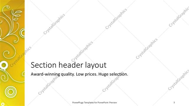 Section Header presentation slide layout