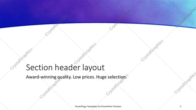 Section Header presentation slide layout