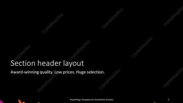 Section Header presentation slide layout