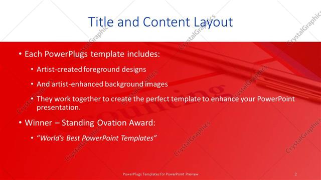 Title and Content presentation slide layout
