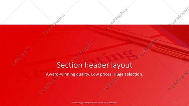 Section Header presentation slide layout